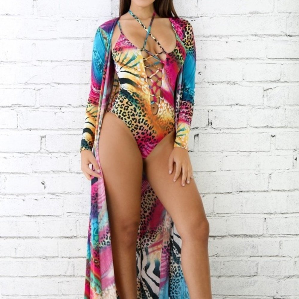 Leopard Dye Robe Set